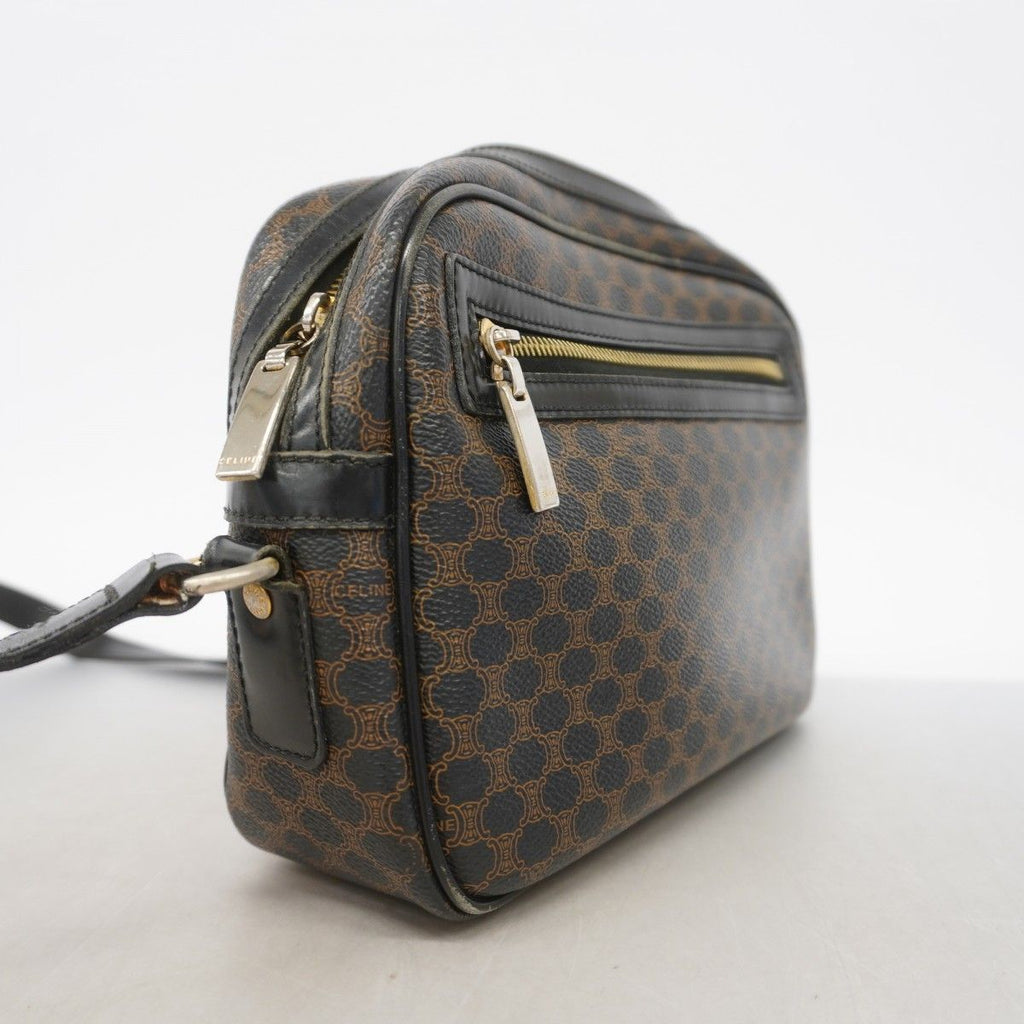 Celine Shoulder Bag Macadam Black Brown Gold — view 2