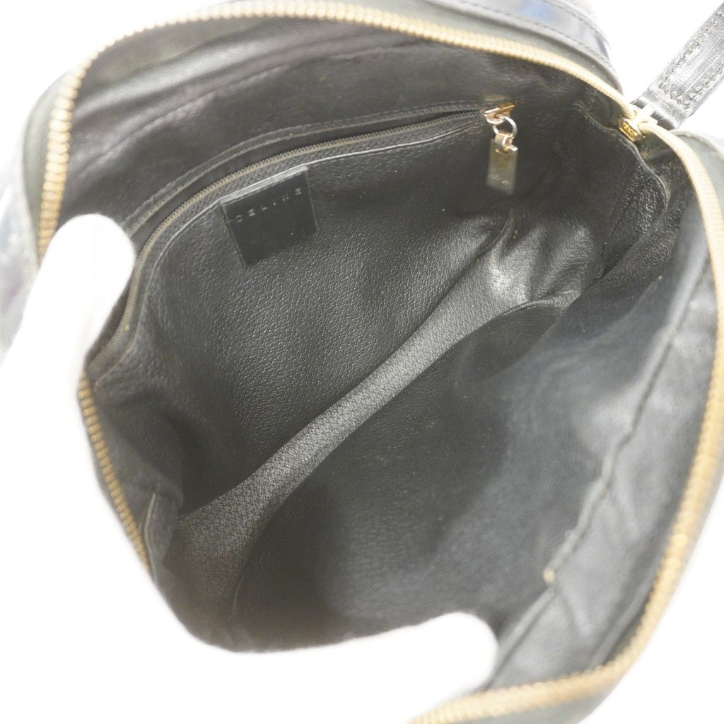 Celine Shoulder Bag Macadam Black Brown Gold — view 4