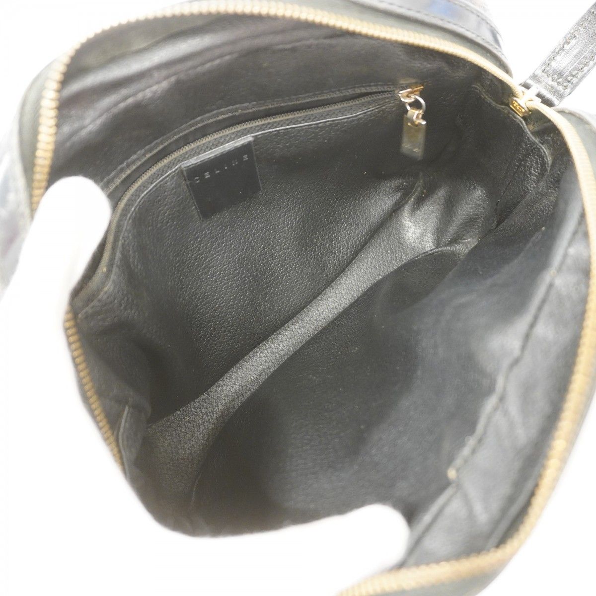 Celine Shoulder Bag Macadam Black Brown Gold — view 4