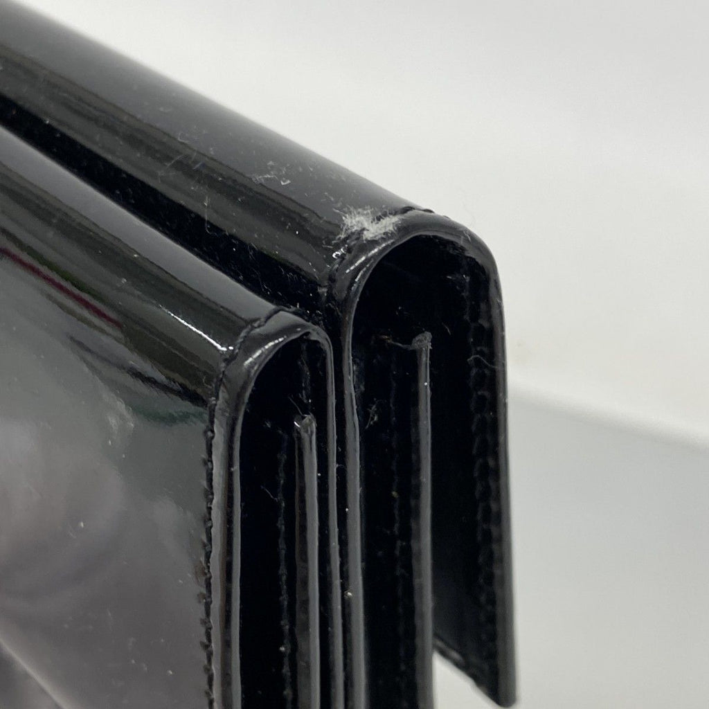 Chanel Trifold Wallet Patent Leather Black Silver — view 7