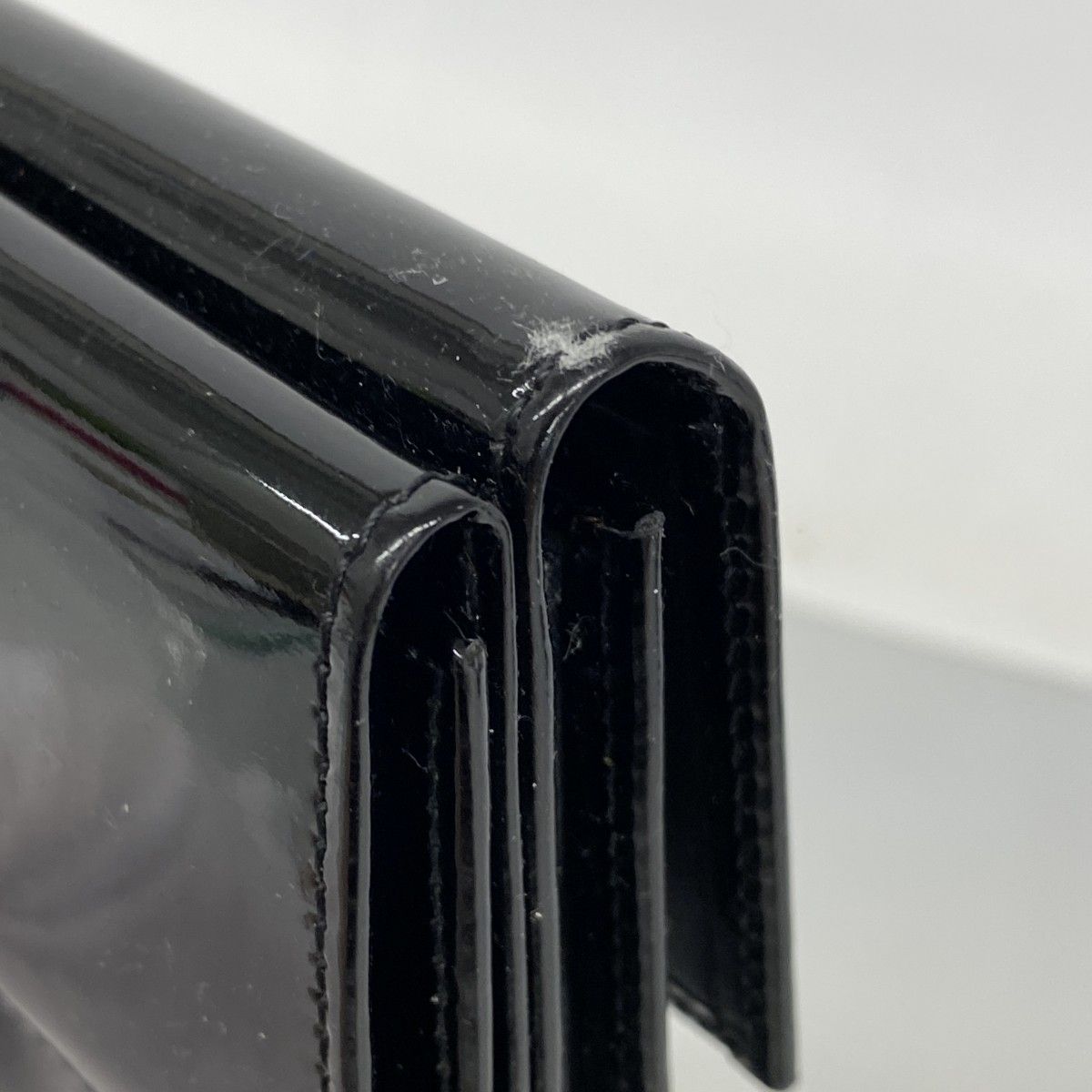 Chanel Trifold Wallet Patent Leather Black Silver — view 7