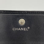 Chanel Trifold Wallet Patent Leather Black Silver — view 4