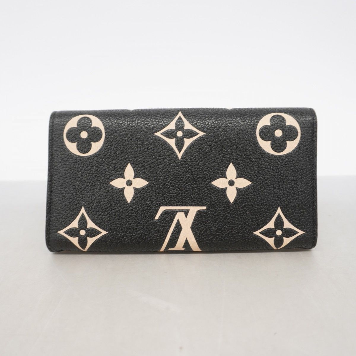 Louis Vuitton Wallet Monogram Empreinte Bicolor Portefeuille Sarah Black Beige — view 6