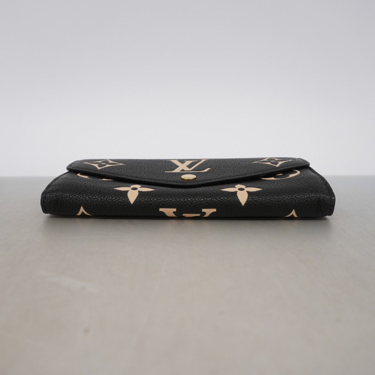 Louis Vuitton Wallet Monogram Empreinte Bicolor Portefeuille Sarah Black Beige — view 2