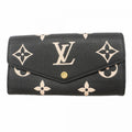 Louis Vuitton Wallet Monogram Empreinte Bicolor Portefeuille Sarah Black Beige