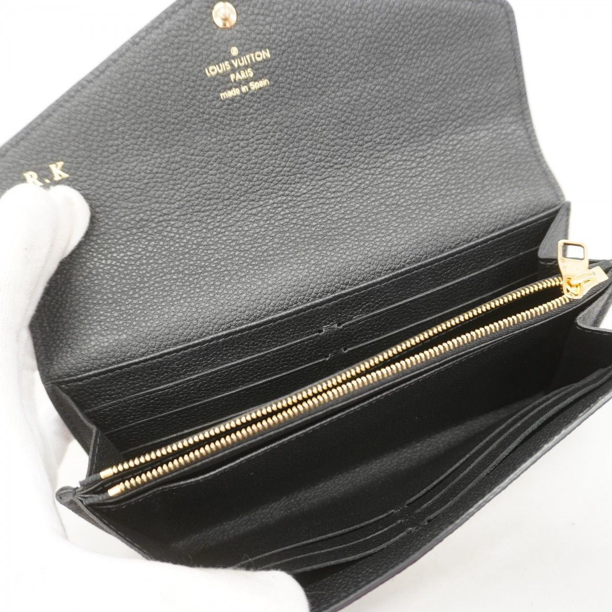 Louis Vuitton Wallet Monogram Empreinte Bicolor Portefeuille Sarah Black Beige — view 3