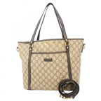 Gucci Tote GG Supreme Brown Gold 2-Way