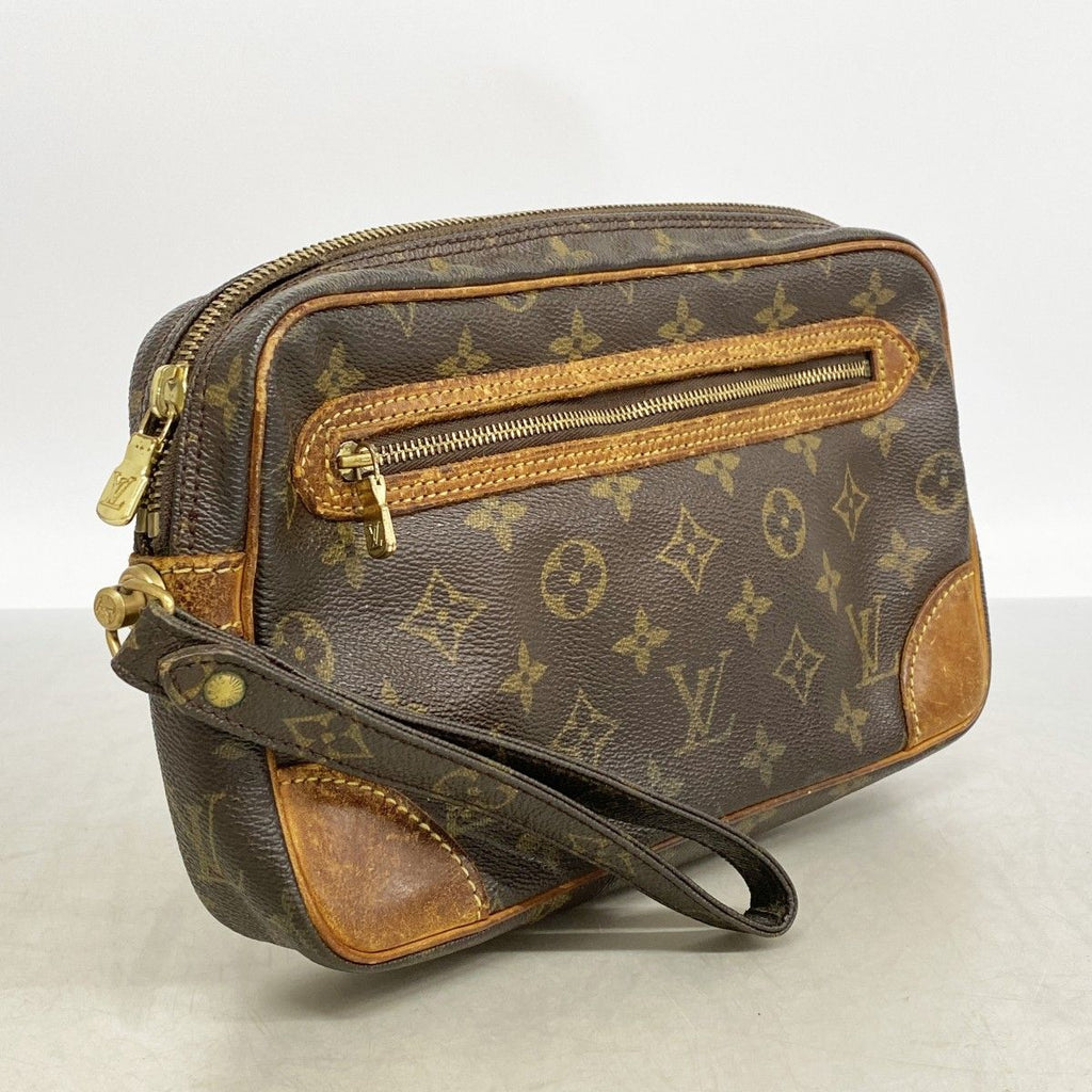 Louis Vuitton Clutch Monogram Marly Dragonne GM Brown — view 2