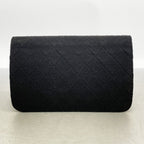 Chanel Shoulder Bag Quilted Jersey Black Gold — view 9