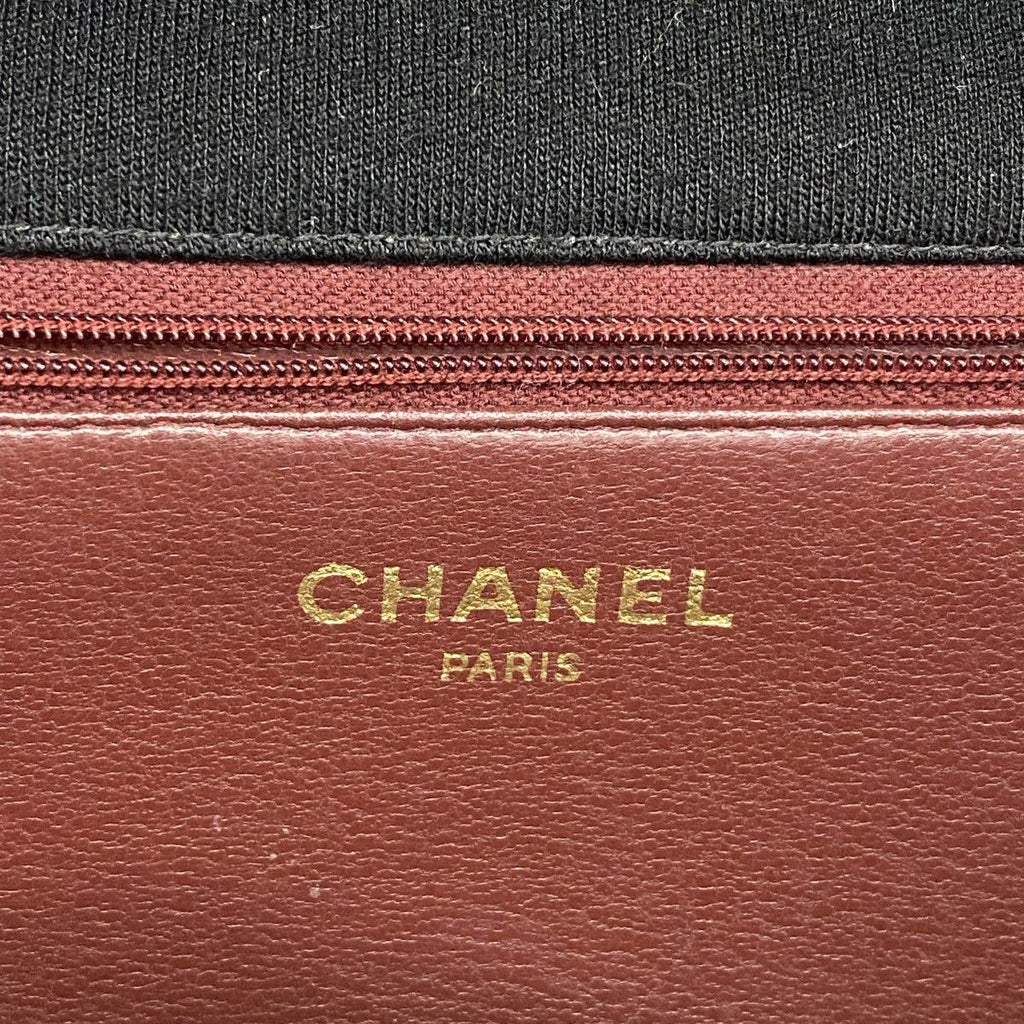 Chanel Shoulder Bag Quilted Jersey Black Gold — view 5