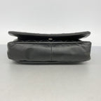 Chanel Shoulder Bag Quilted Leather Black Silver — view 3