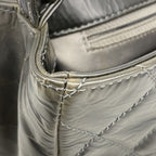 Chanel Shoulder Bag Quilted Leather Black Silver — view 6