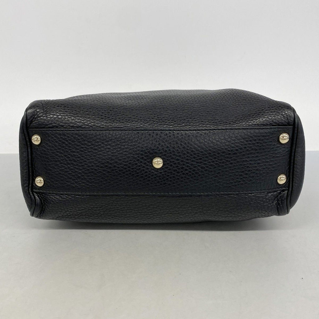Gucci Handbag Bamboo Leather Black Champagne Gold — view 3
