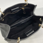Gucci Handbag Bamboo Leather Black Champagne Gold — view 4
