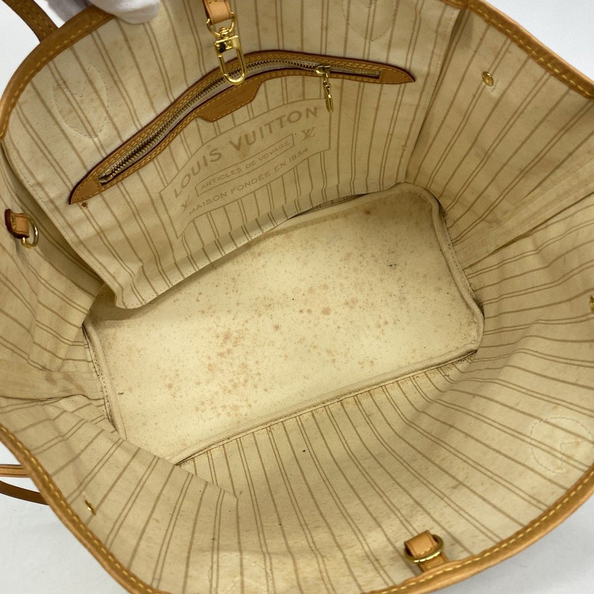 Louis Vuitton Tote Damier Azur Neverfull MM White — view 4