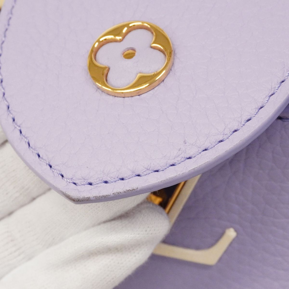 Louis Vuitton Handbag Taurillon Capucines BB Purple 2-Way — view 6