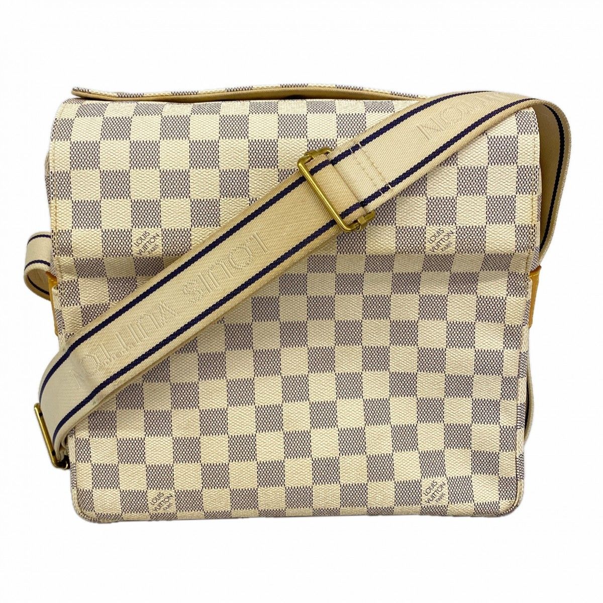 Louis Vuitton Shoulder Bag Damier Azur Naviglio White