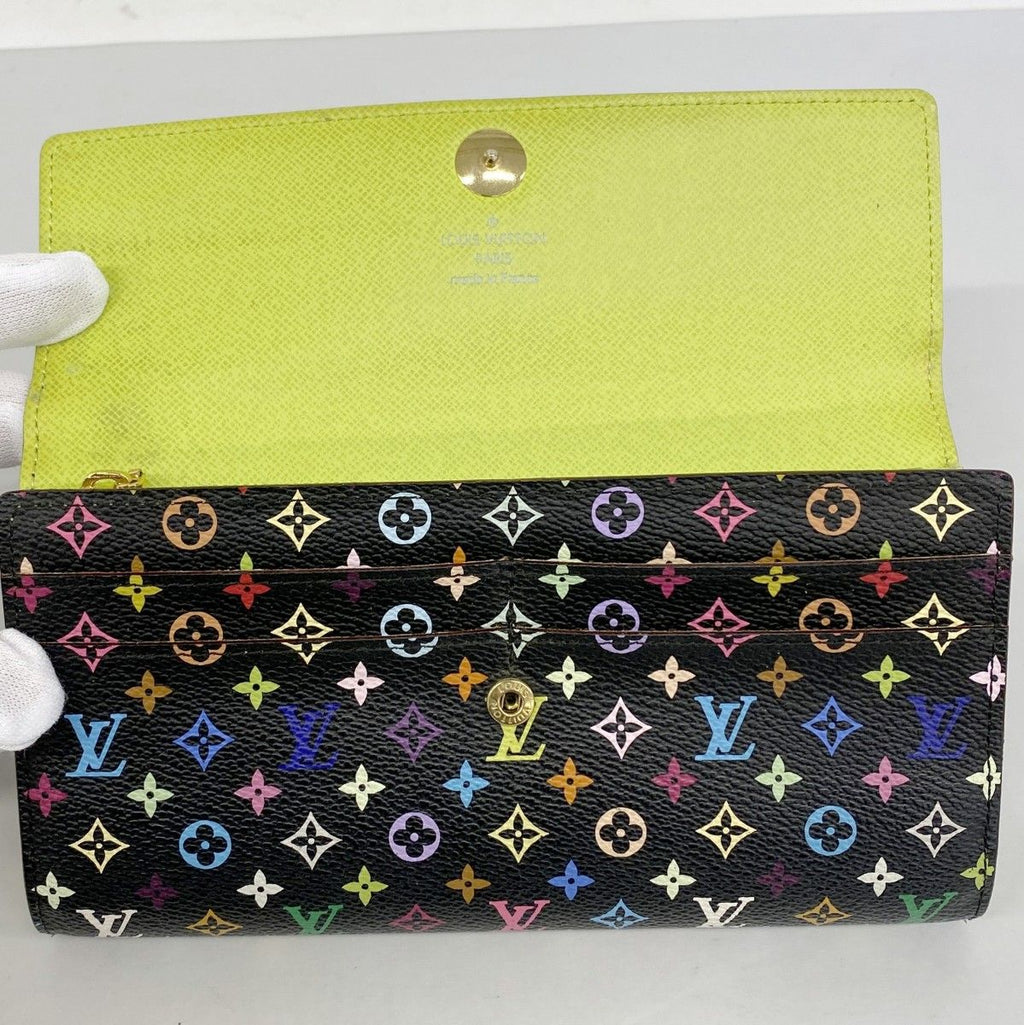 Louis Vuitton Wallet Monogram Multicolor Portefeuille Sarah Noir Pistache — view 8