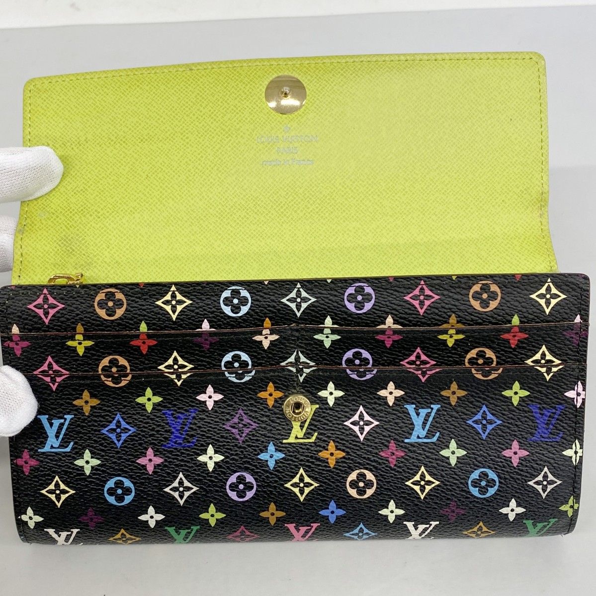 Louis Vuitton Wallet Monogram Multicolor Portefeuille Sarah Noir Pistache — view 8
