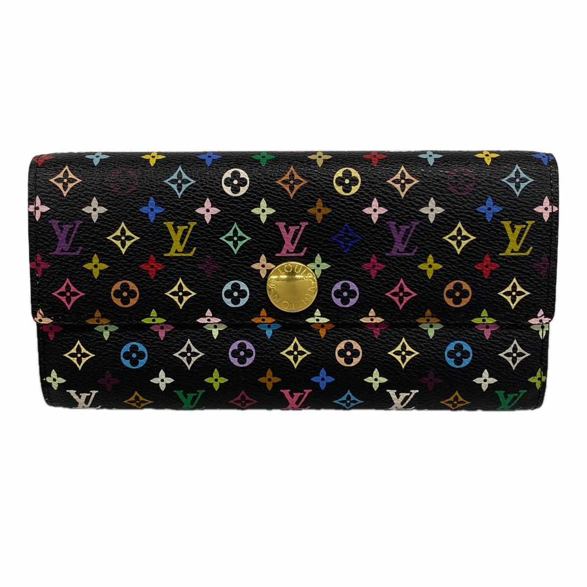 Louis Vuitton Wallet Monogram Multicolor Portefeuille Sarah Noir Pistache