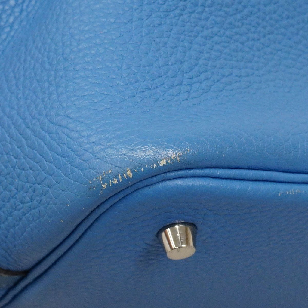Hermes Handbag Picotin Lock Touch MM Taurillon Clemence Swift Blue Paradise — view 7