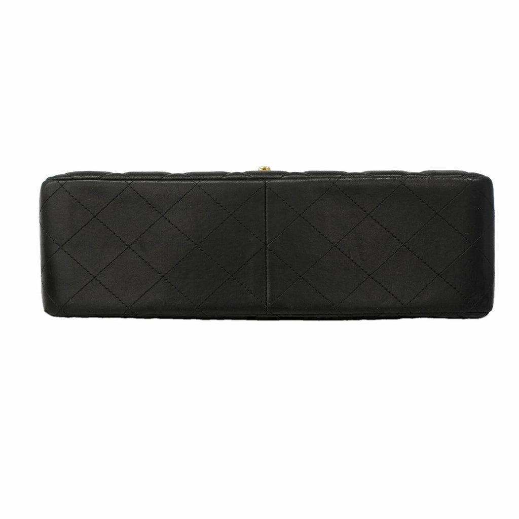Chanel Shoulder Bag Deca Quilted Lambskin Black Gold — view 3