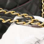 Chanel Shoulder Bag Deca Quilted Lambskin Black Gold — view 6