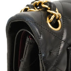 Chanel Shoulder Bag Deca Quilted Lambskin Black Gold — view 8