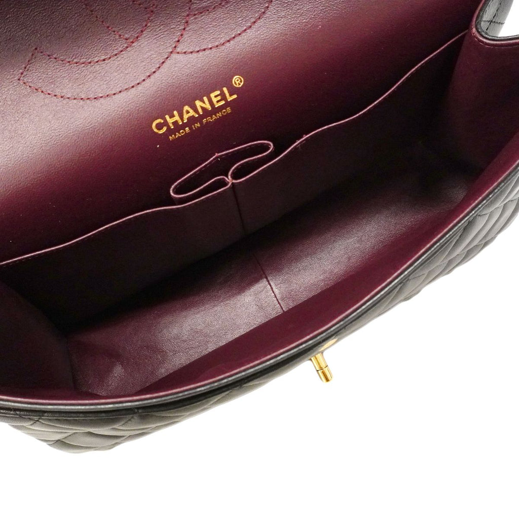 Chanel Shoulder Bag Deca Quilted Lambskin Black Gold — view 4