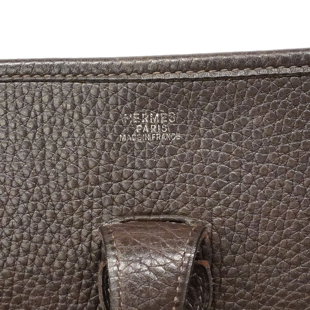 Hermes Shoulder Bag Evelyne Taurillon Clemence Ecorse Silver — view 5