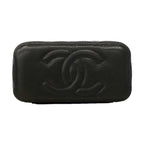 Chanel Shoulder Bag Quilted Caviar Leather Black Champagne Gold — view 3