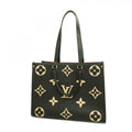 Louis Vuitton Tote Monogram Empreinte On The Go MM Black Beige 2-Way