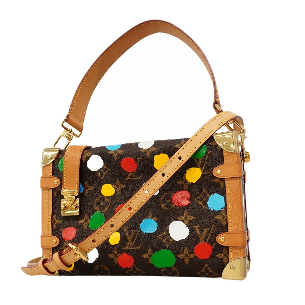 Louis Vuitton Handbag Monogram Side Trunk Brown Multicolor 2-Way Bag Yayoi