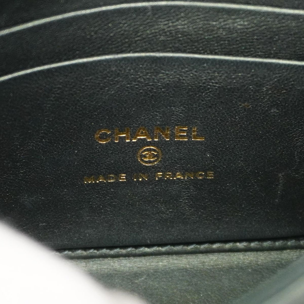Chanel Handbag Quilted Lambskin Dark Green Champagne Gold 2-Way — view 5