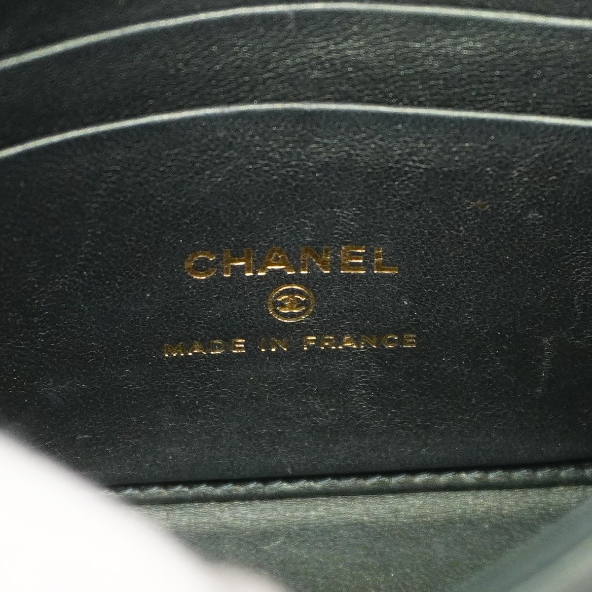 Chanel Handbag Quilted Lambskin Dark Green Champagne Gold 2-Way — view 5