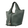 Hermes Handbag Picotin Lock PM Taurillon Clemence Vert Amand Silver