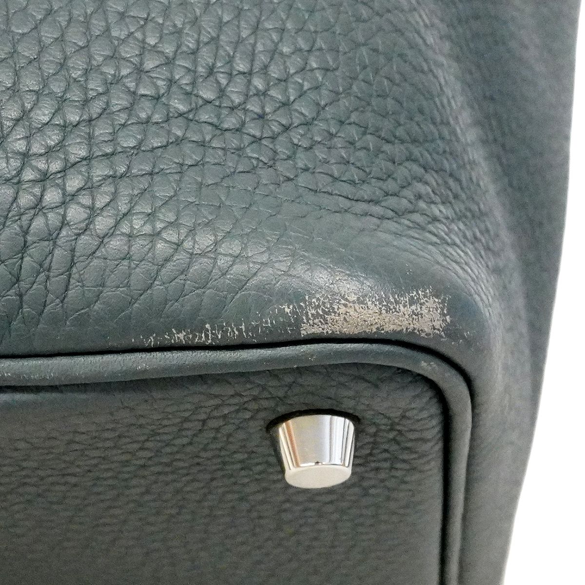 Hermes Handbag Picotin Lock PM Taurillon Clemence Vert Amand Silver — view 6