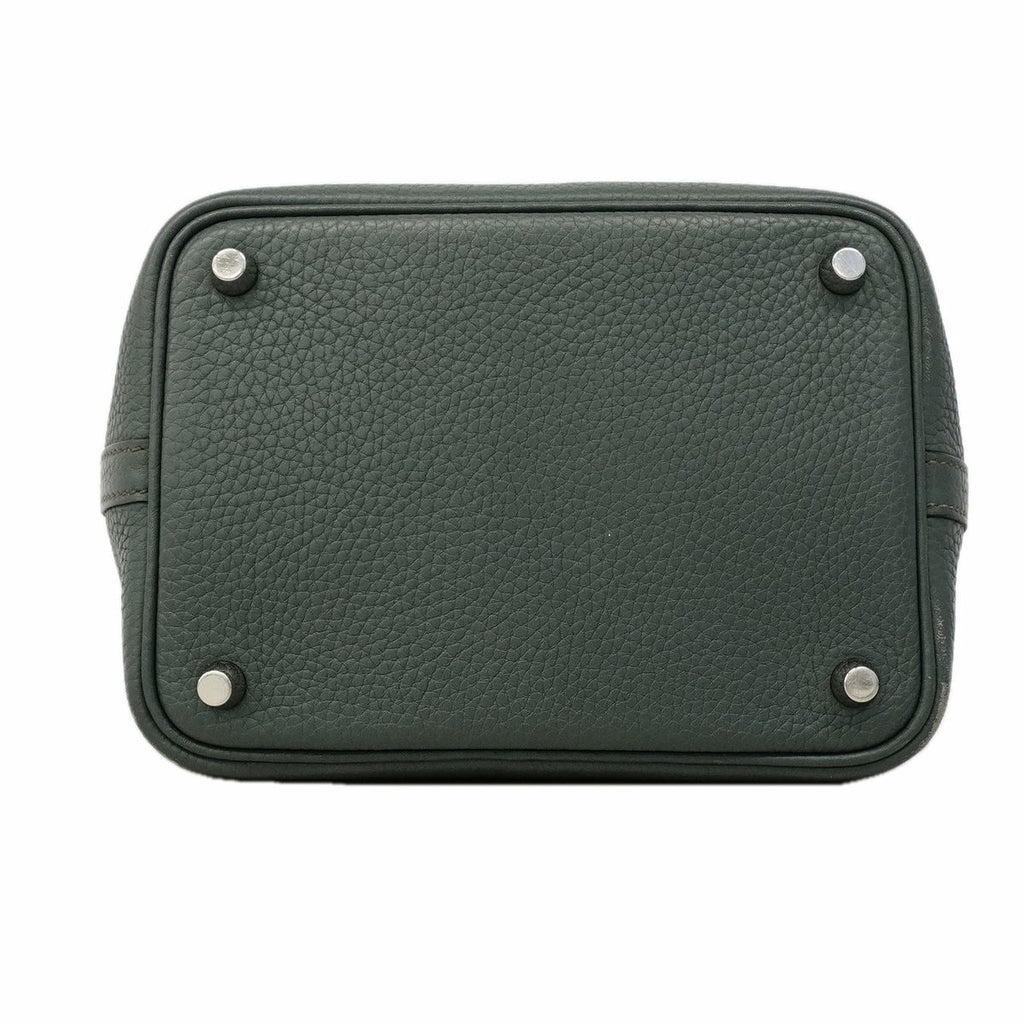 Hermes Handbag Picotin Lock PM Taurillon Clemence Vert Amand Silver — view 3