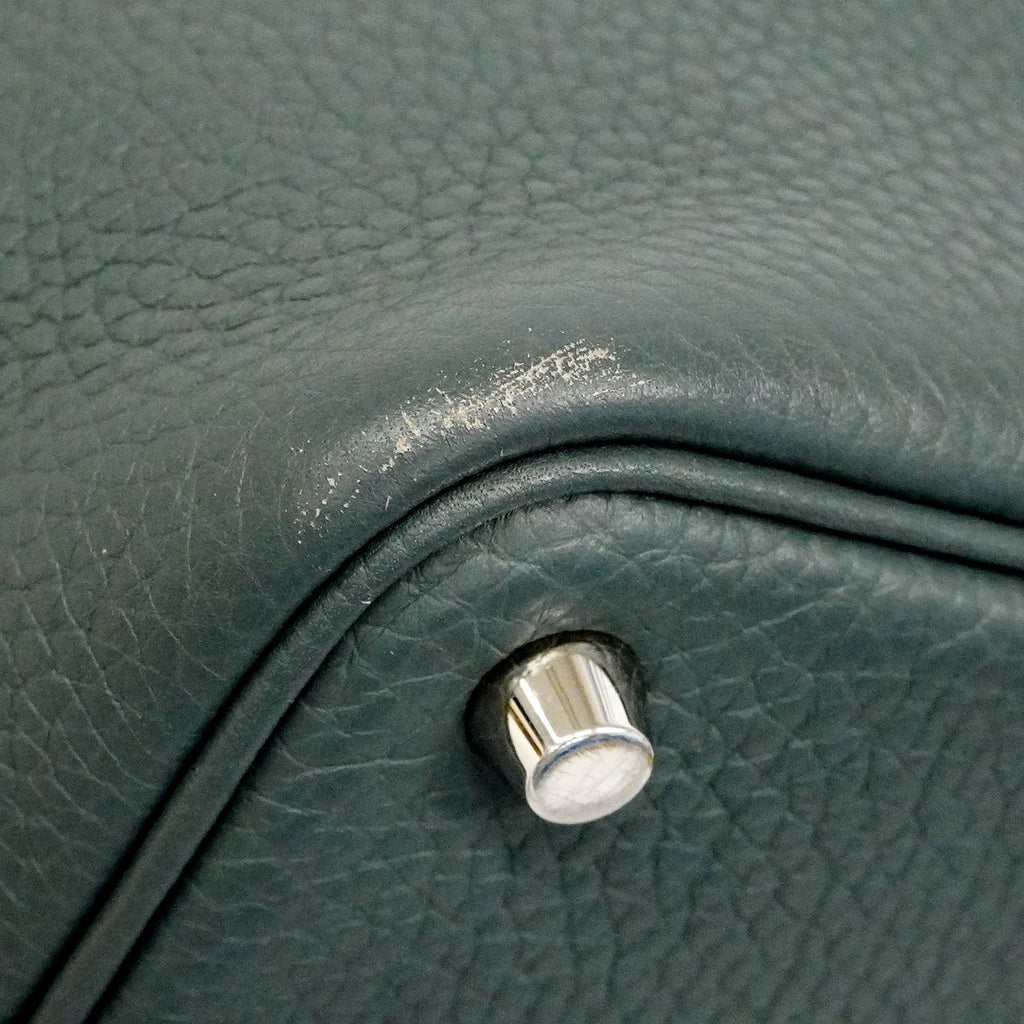 Hermes Handbag Picotin Lock PM Taurillon Clemence Vert Amand Silver — view 7