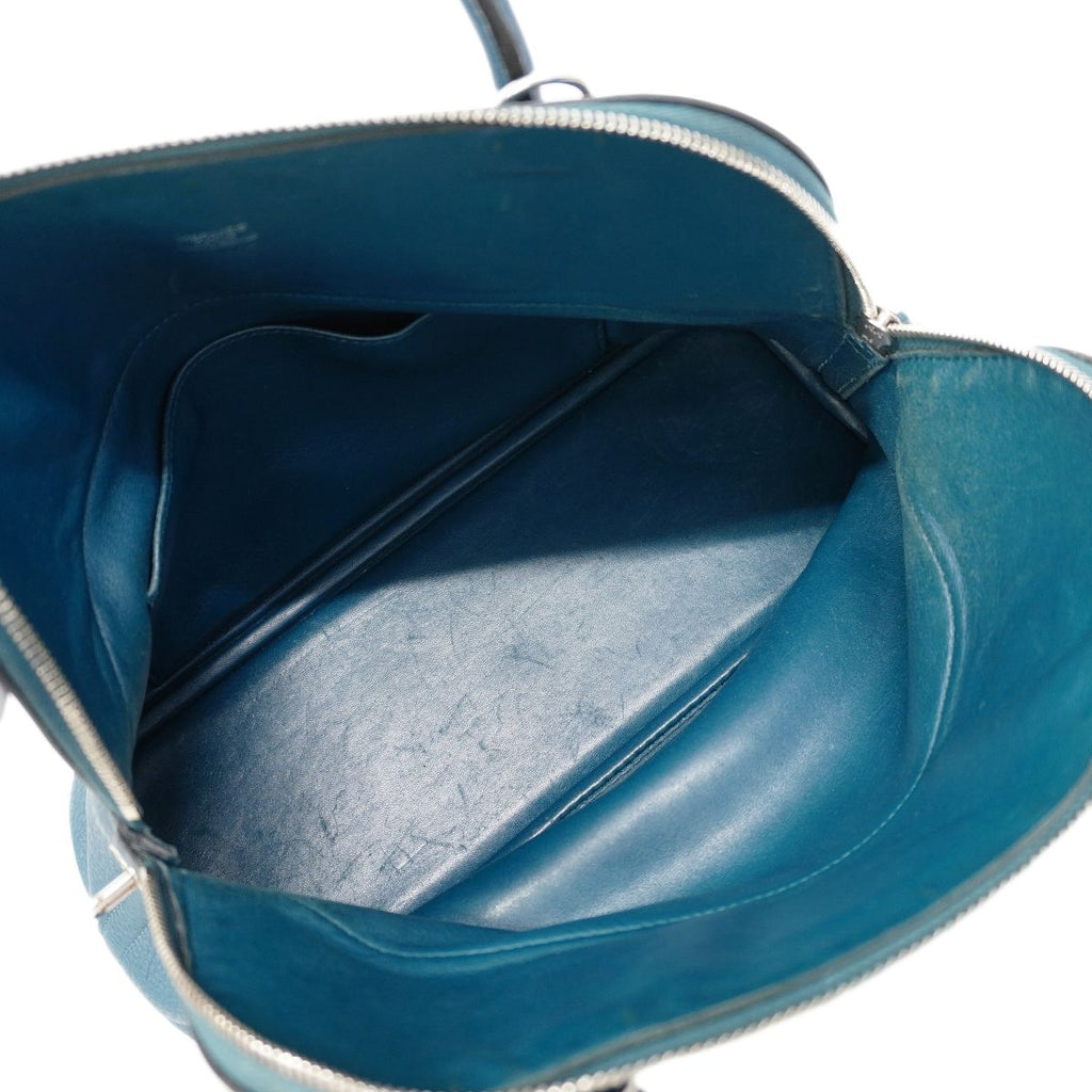 Hermes Handbag Bolide 31 Taurillon Clemence Col Vert Silver 2-Way — view 4
