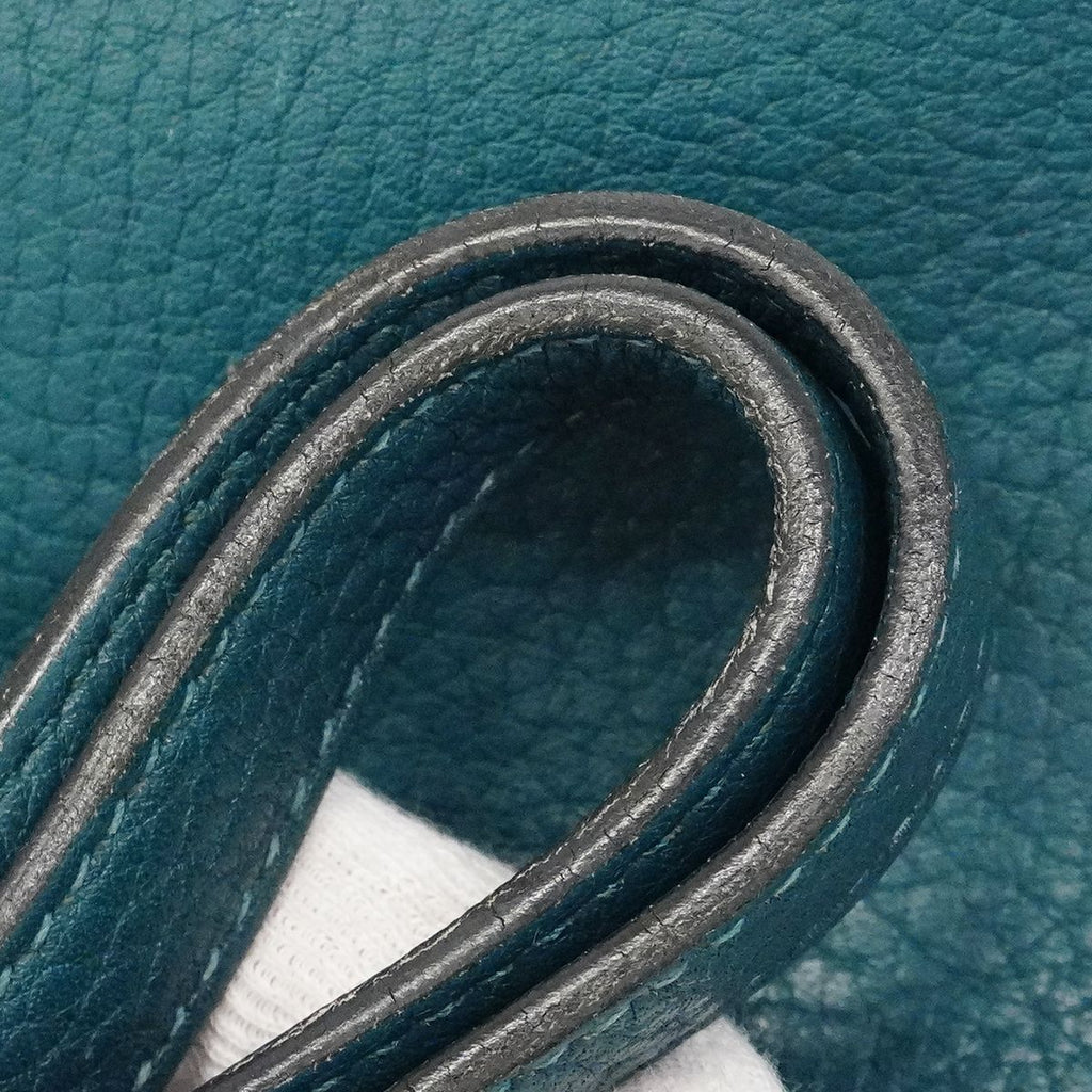 Hermes Handbag Bolide 31 Taurillon Clemence Col Vert Silver 2-Way — view 6