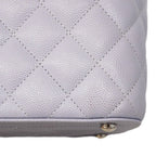 Chanel Vanity Bag Quilted Caviar Leather Purple Silver 2-Way — view 6