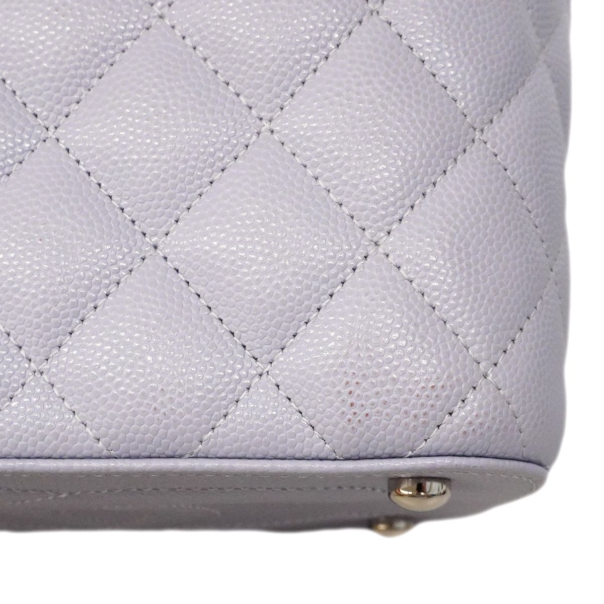Chanel Vanity Bag Quilted Caviar Leather Purple Silver 2-Way — view 6