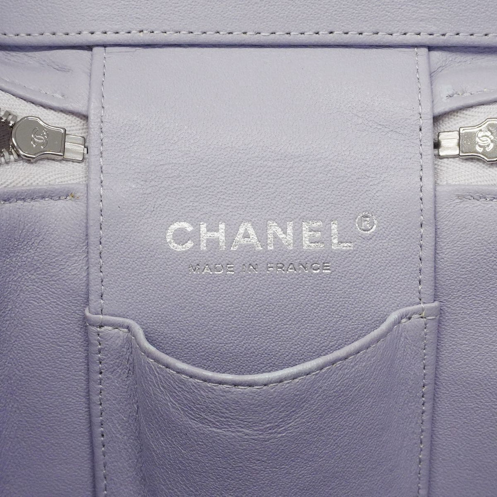 Chanel Vanity Bag Quilted Caviar Leather Purple Silver 2-Way — view 5