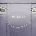 Chanel Vanity Bag Quilted Caviar Leather Purple Silver 2-Way — view 5
