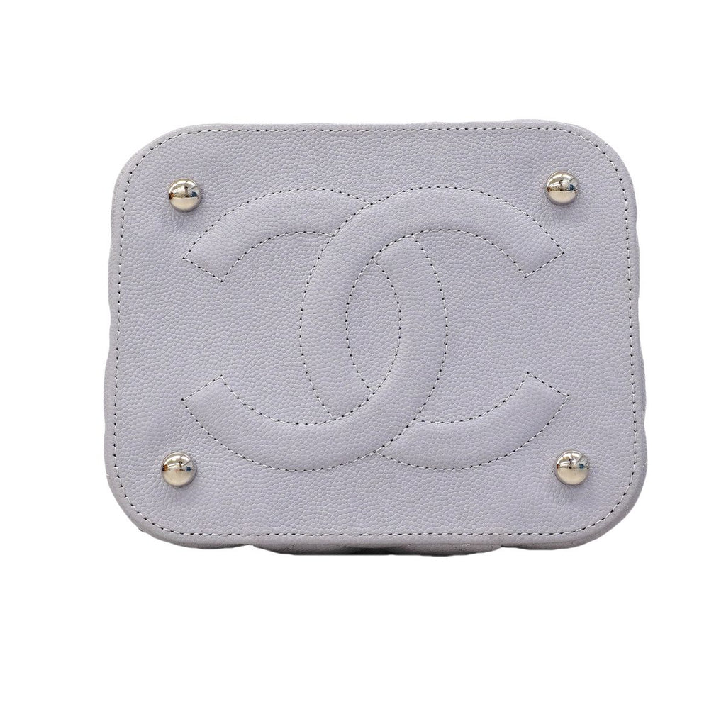 Chanel Vanity Bag Quilted Caviar Leather Purple Silver 2-Way — view 3