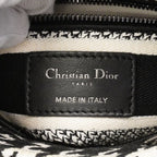 Dior Handbag Lady D Light Canvas White Black Silver 2-Way — view 5
