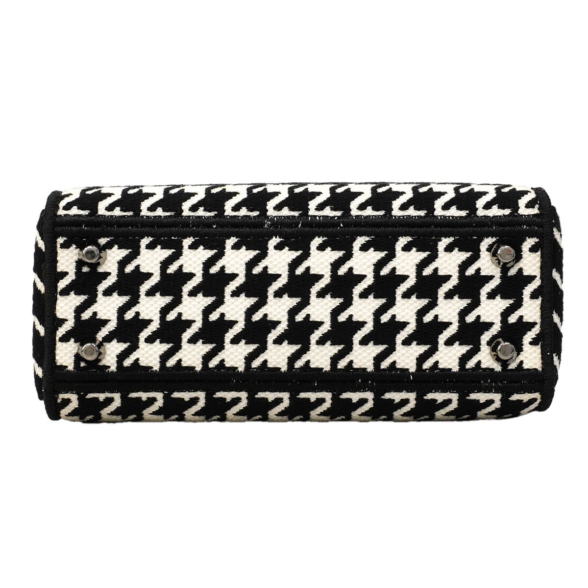 Dior Handbag Lady D Light Canvas White Black Silver 2-Way — view 3