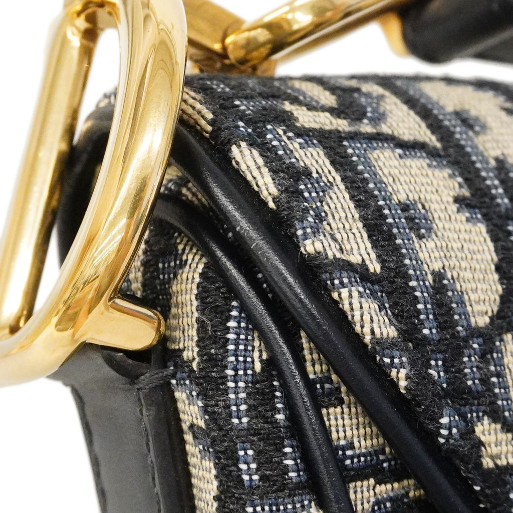 Dior Handbag Oblique Saddle Canvas Navy Gold — view 9