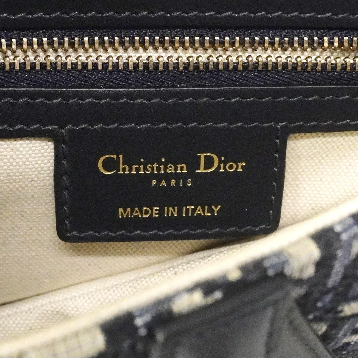 Dior Handbag Oblique Saddle Canvas Navy Gold — view 5